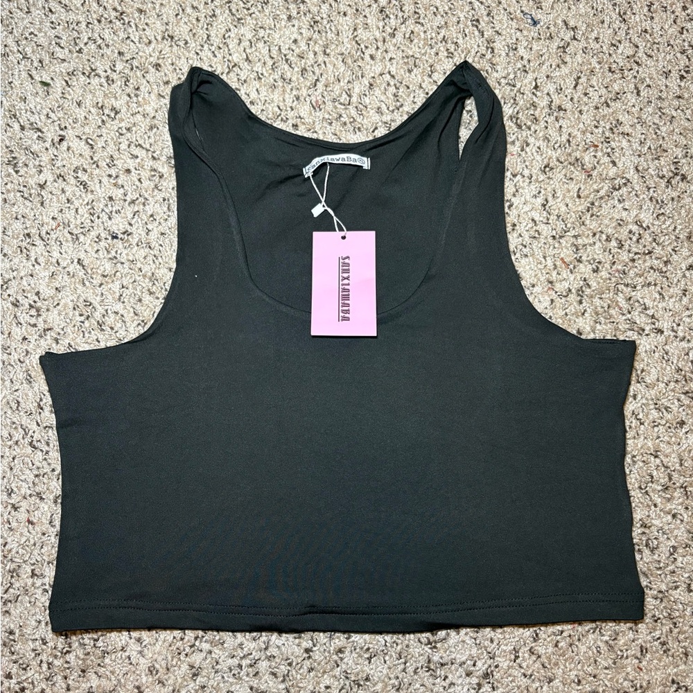 Elegant Black Sleeveless Crop Top
